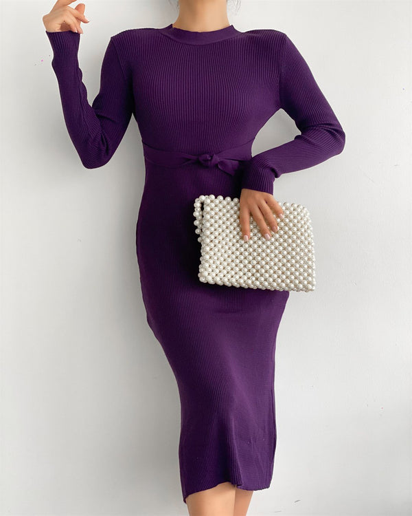 Open Back Dress - Purple